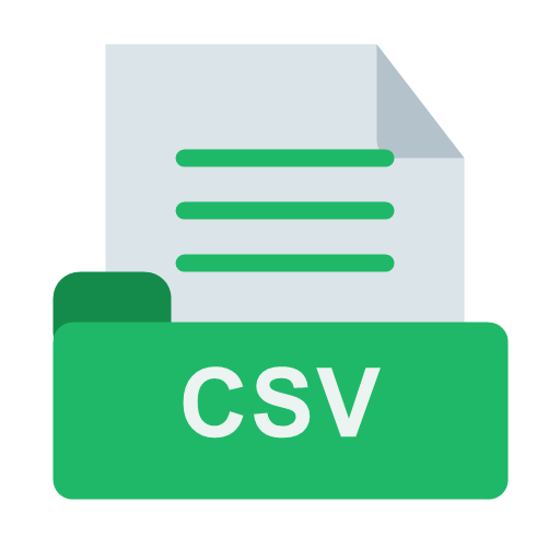 Ícone de arquivo CSV para exportação de relatórios